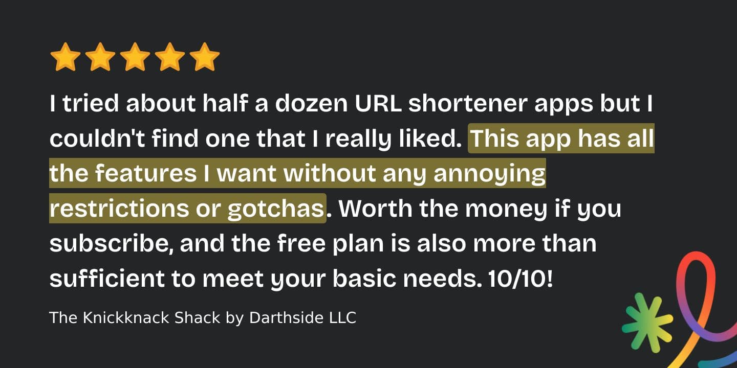 5-star Shopify review from The Knickknack Shack